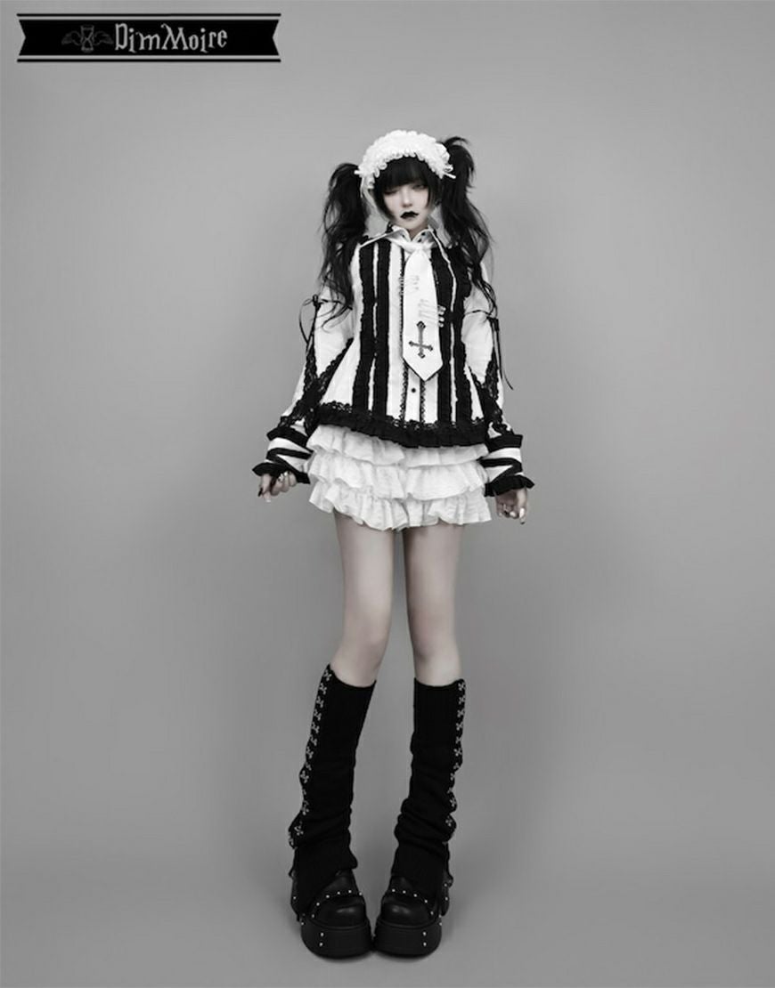 DimMoire【ディムモアール】Gothic学園ブラウス/White×Black