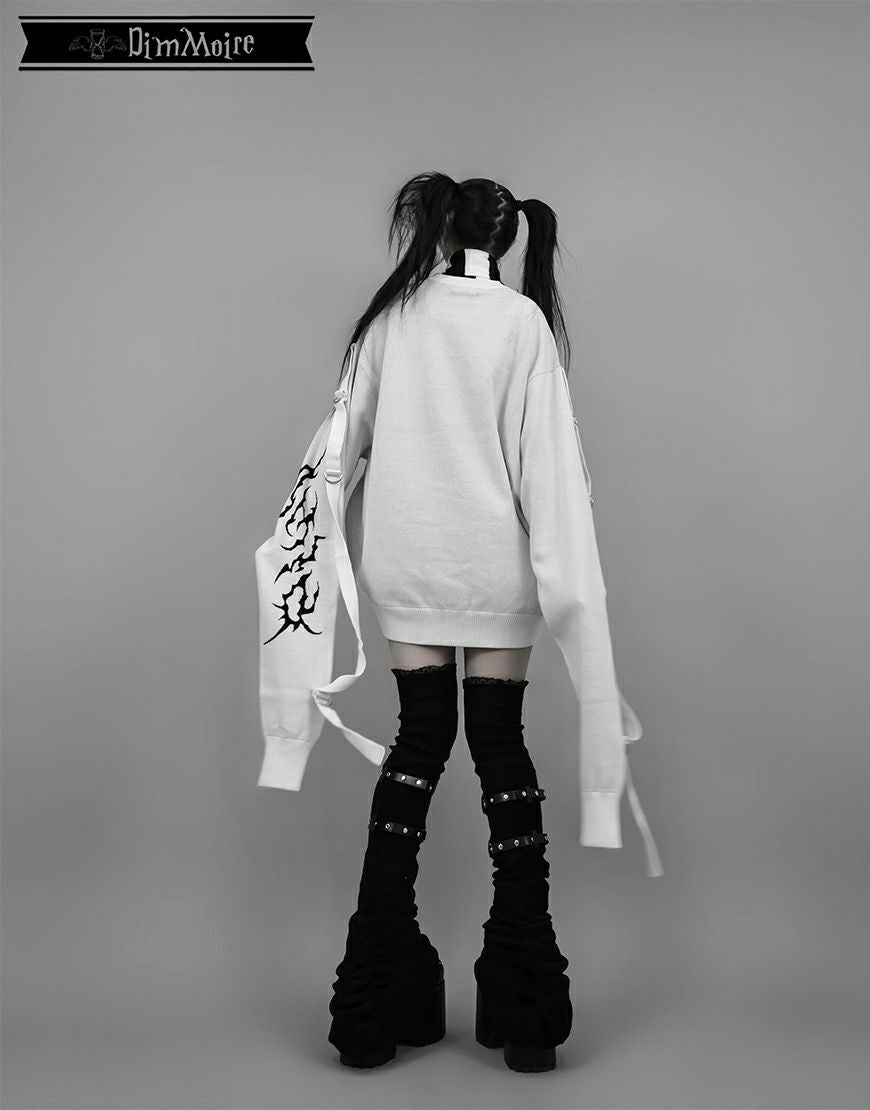 DimMoire【ディムモアール】超ロングスリーブニットII/White