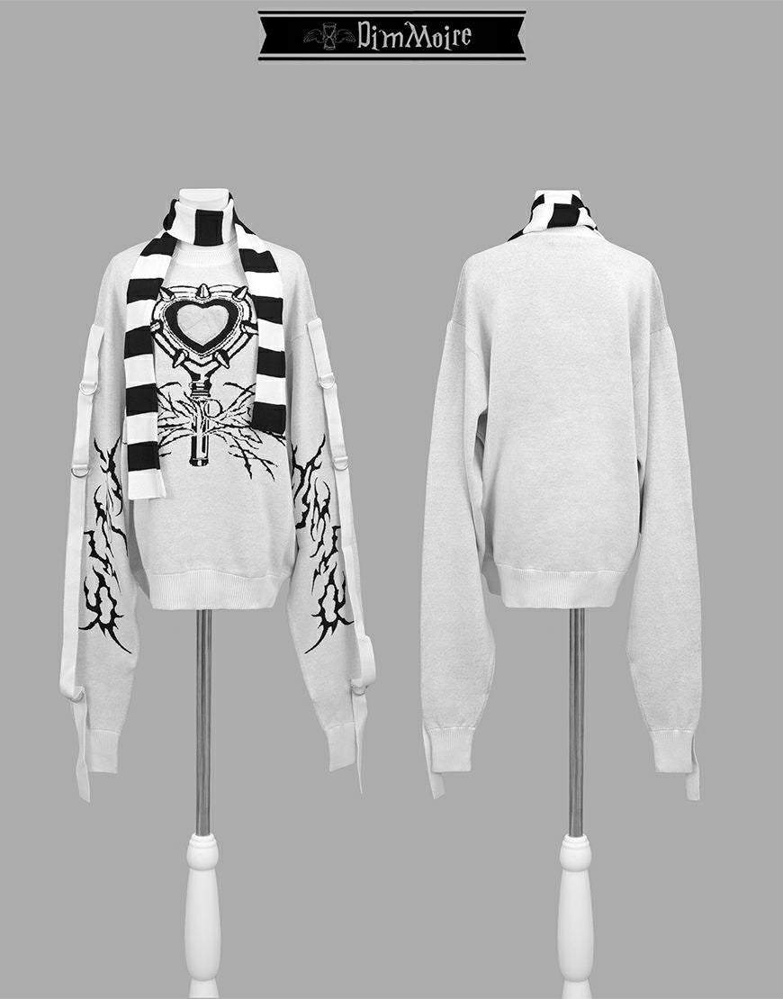 DimMoire【ディムモアール】超ロングスリーブニットII/White