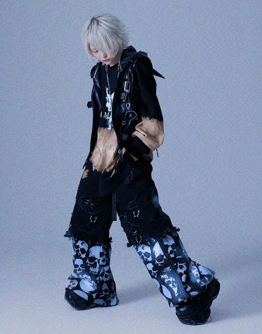 Gamchu【ガムチュ】危険準度ドッキングスピアワイドデニムパンツ/全2色