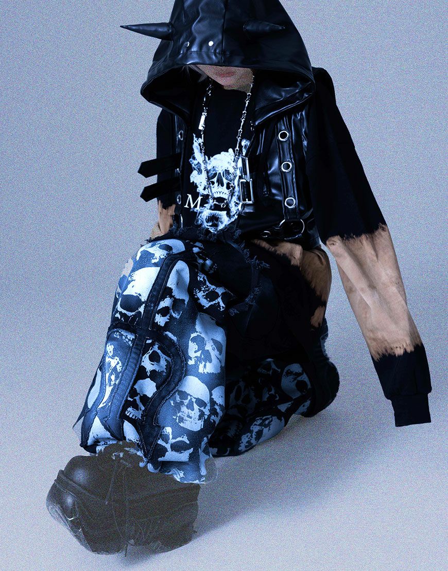 Gamchu【ガムチュ】危険準度ドッキングスピアワイドデニムパンツ/全2色