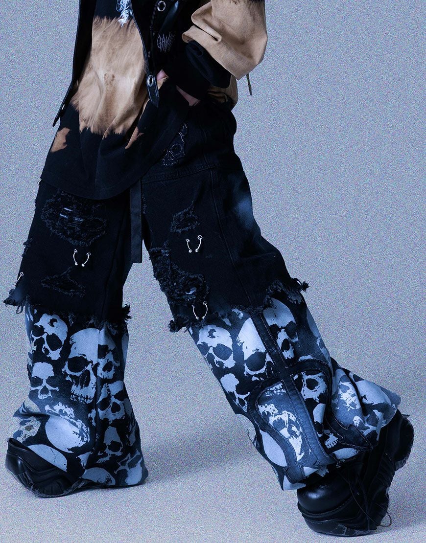 Gamchu【ガムチュ】危険準度ドッキングスピアワイドデニムパンツ/全2色