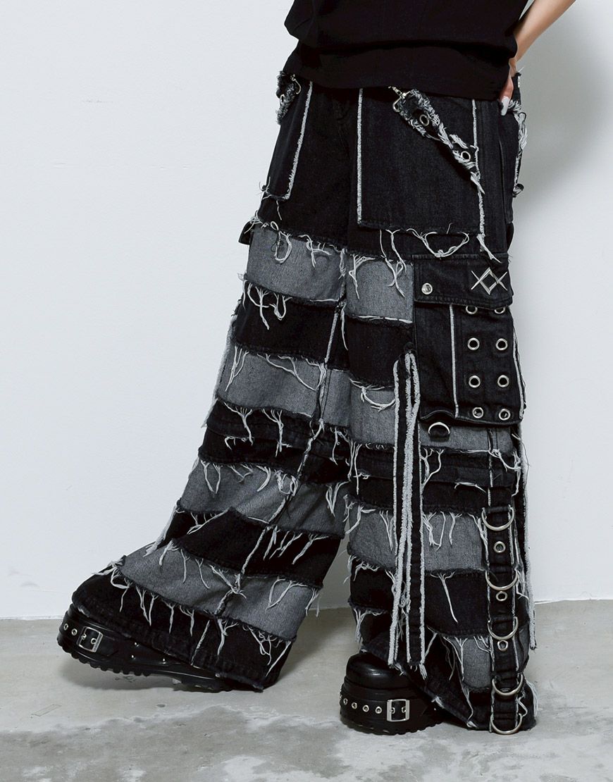 REFLEM【レフレム】2wayツギハギカーゴデニムパンツ/全3色