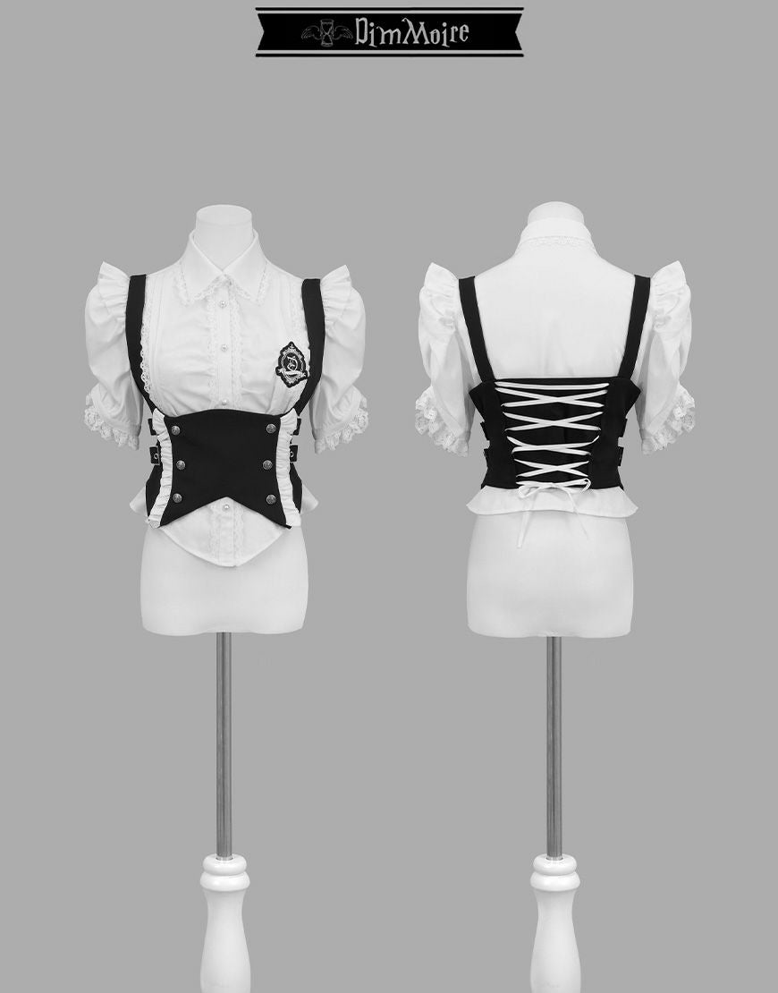 DimMoire【ディムモアール】DimMoire学園ブラウス+ジレset/White×Black