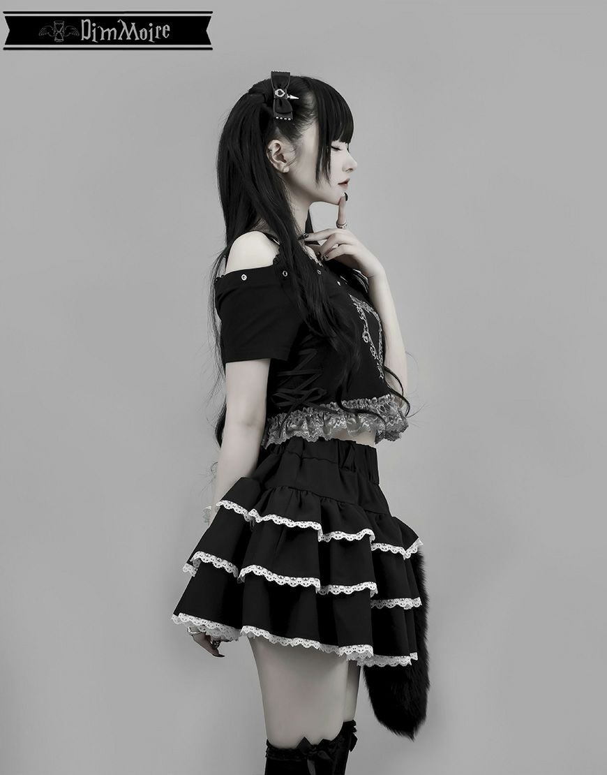 DimMoire【ディムモアール】キャミオフショルT/Black