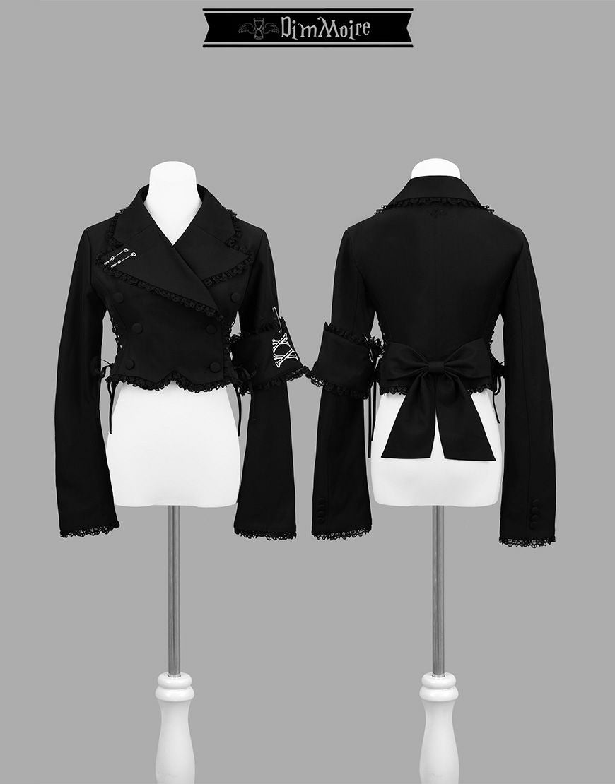 DimMoire【ディムモアール】魅了のバックリボンジャケット/Blackチェック