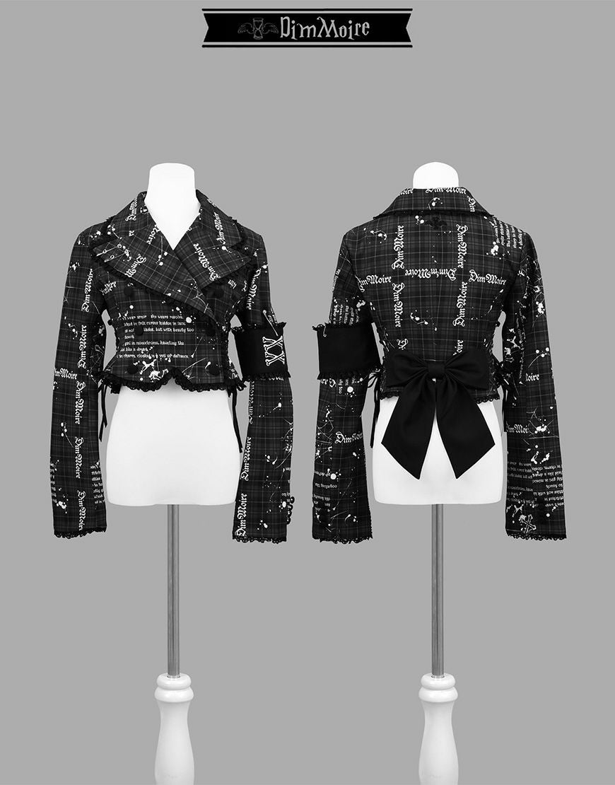 DimMoire【ディムモアール】魅了のバックリボンジャケット/Blackチェック