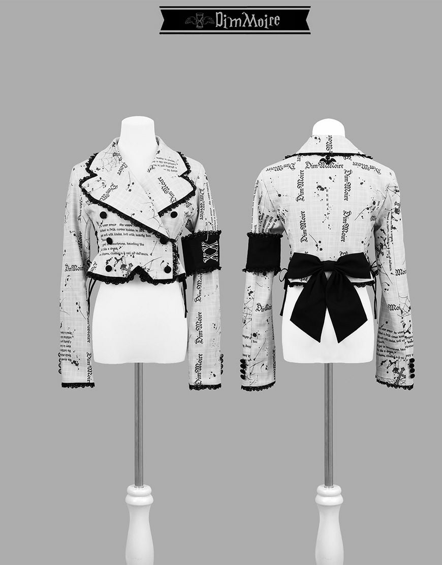 DimMoire【ディムモアール】魅了のバックリボンジャケット/Whiteチェック