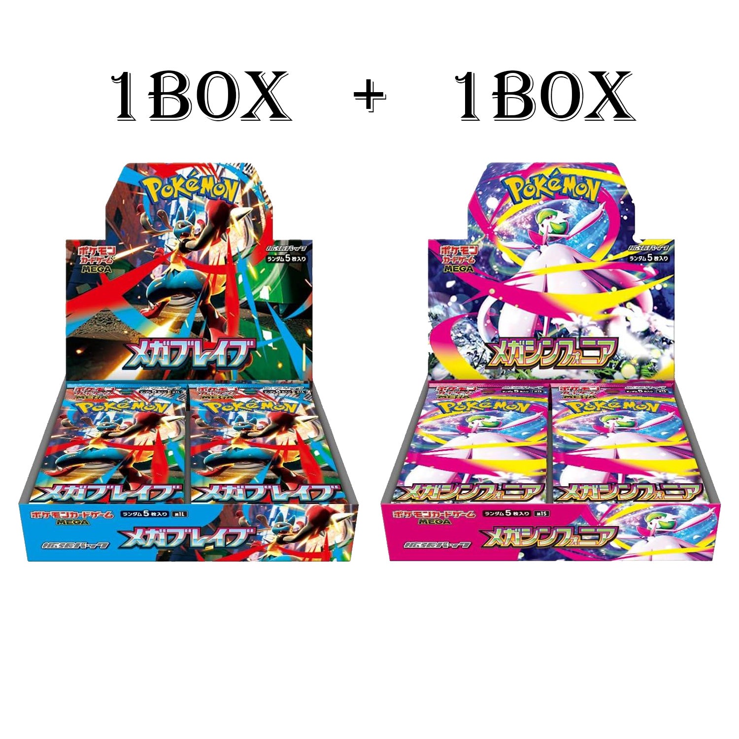 Pokemon Card Mega Brave and Mega Symphonia Set booster box M1L