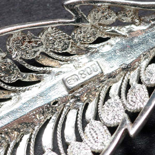 1930s 刻印800 シルバー800の繊細なリーフブローチ｜ACTON英国