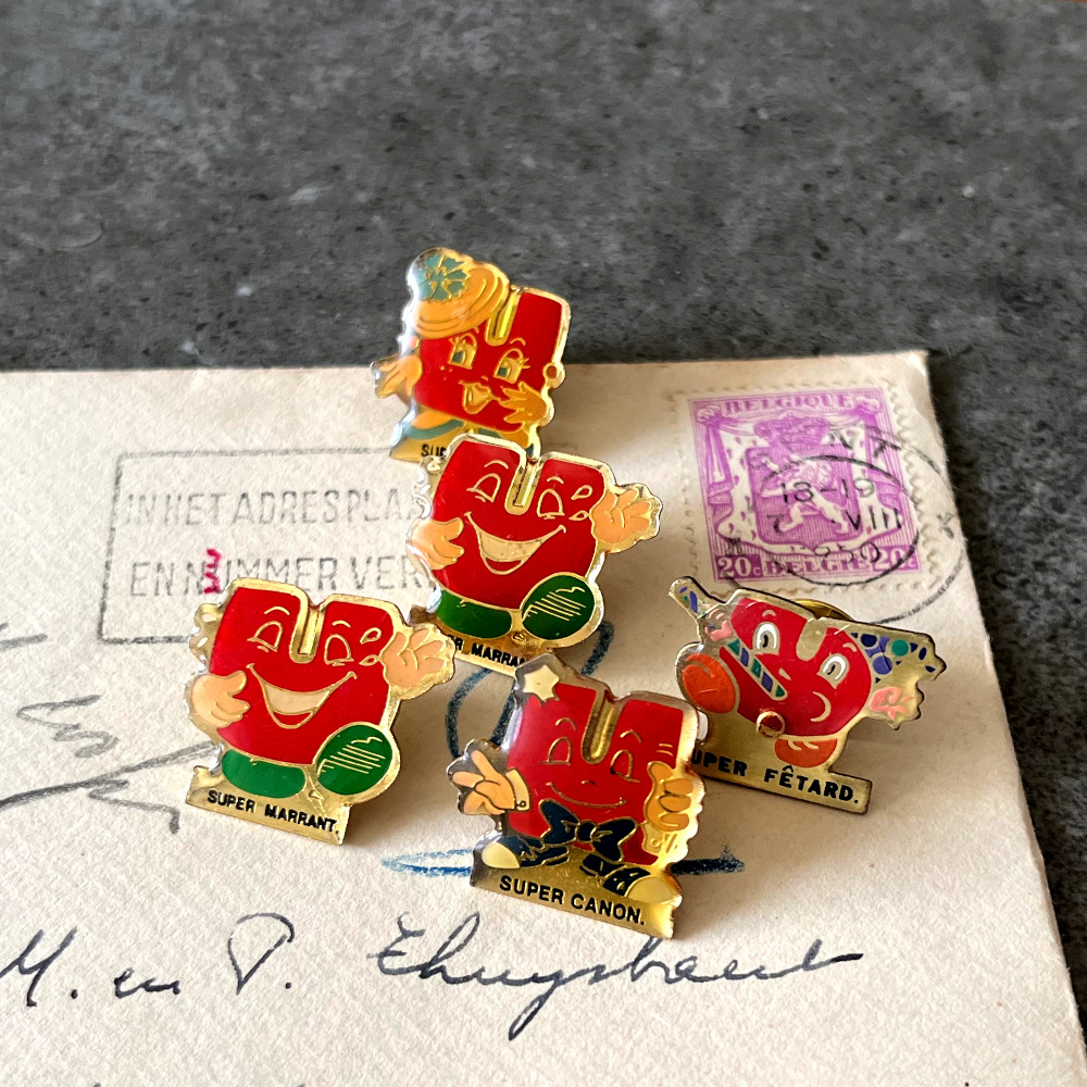 5個セット フランス ヴィンテージ ピンバッジ SUPER U PINS COLLECTION