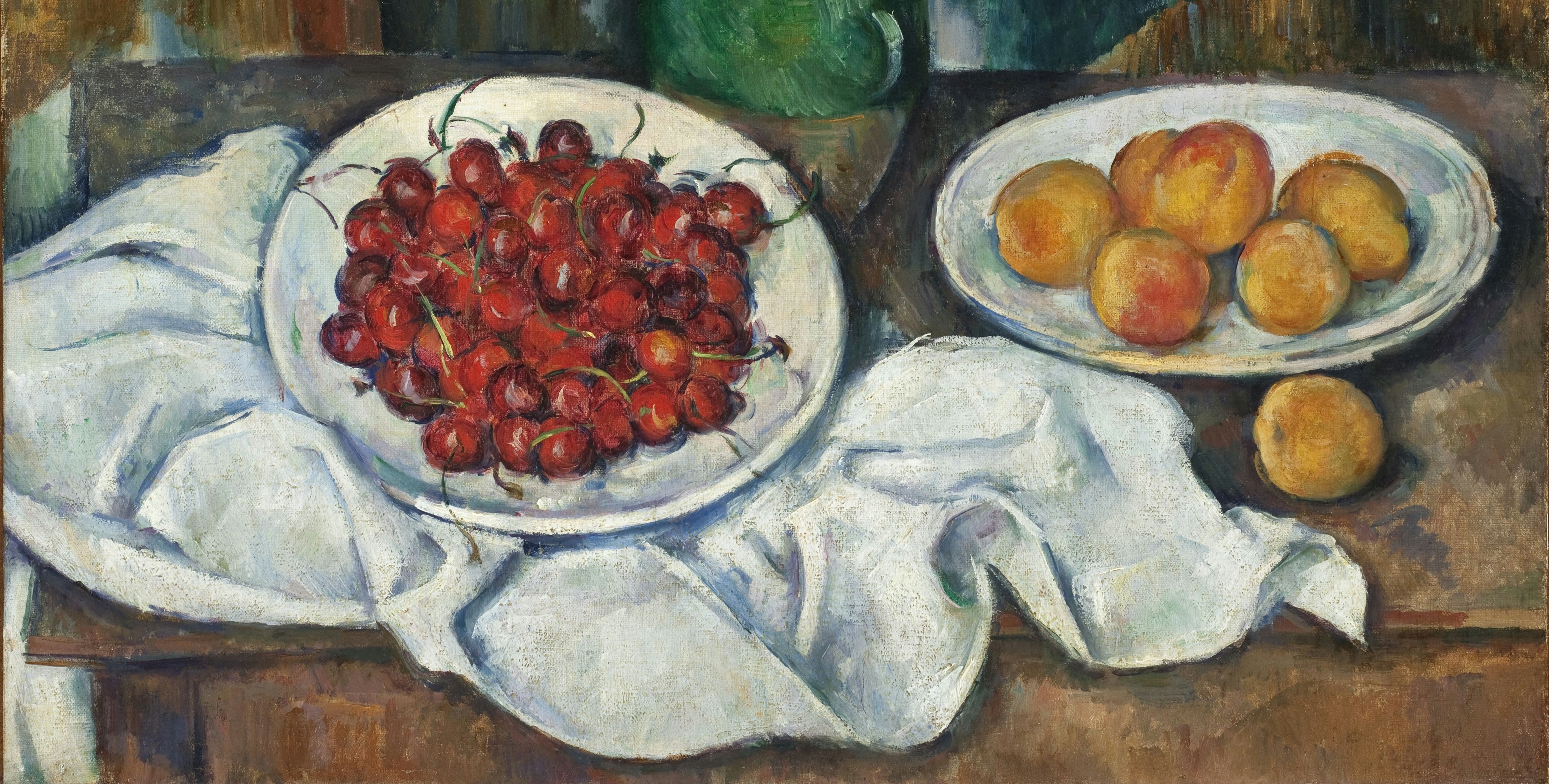 艺术品展示《樱桃和桃子的静物画》【Still Life With Cherries And