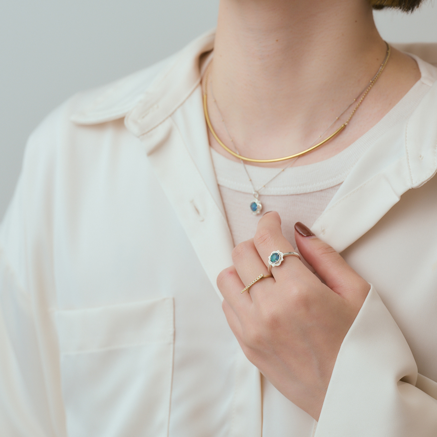 シルバーモザイクオパール／クオーツリング｜リング｜アガット 公式