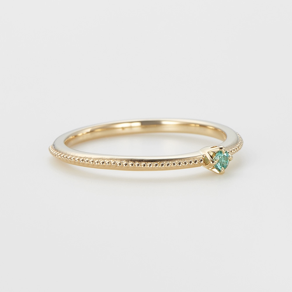 5月誕生石＞K10エメラルドピンキーリング（マザー）｜ピンキーリング