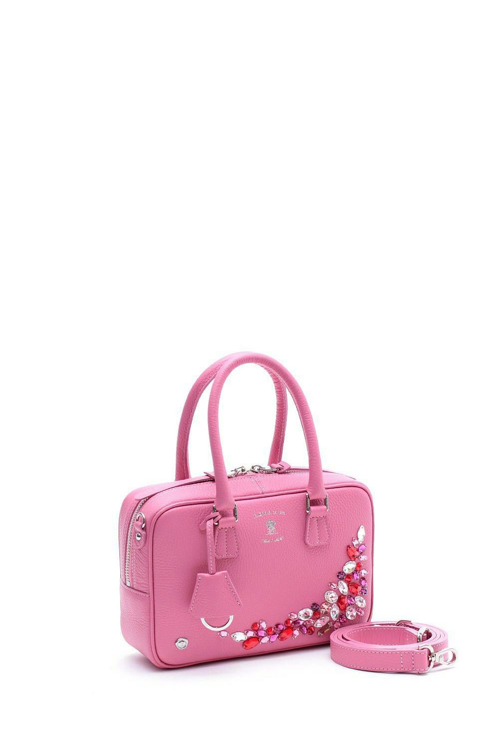 スワロフスキー・クリスタル 牛革 ボストンバッグ 23cm | A.D.M.J.公式