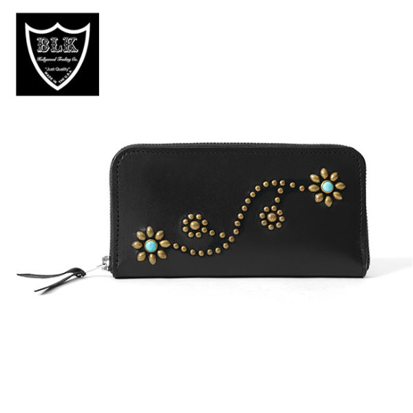 HTC BLACK エイチティーシーブラック スタッズ ラウンドファスナー