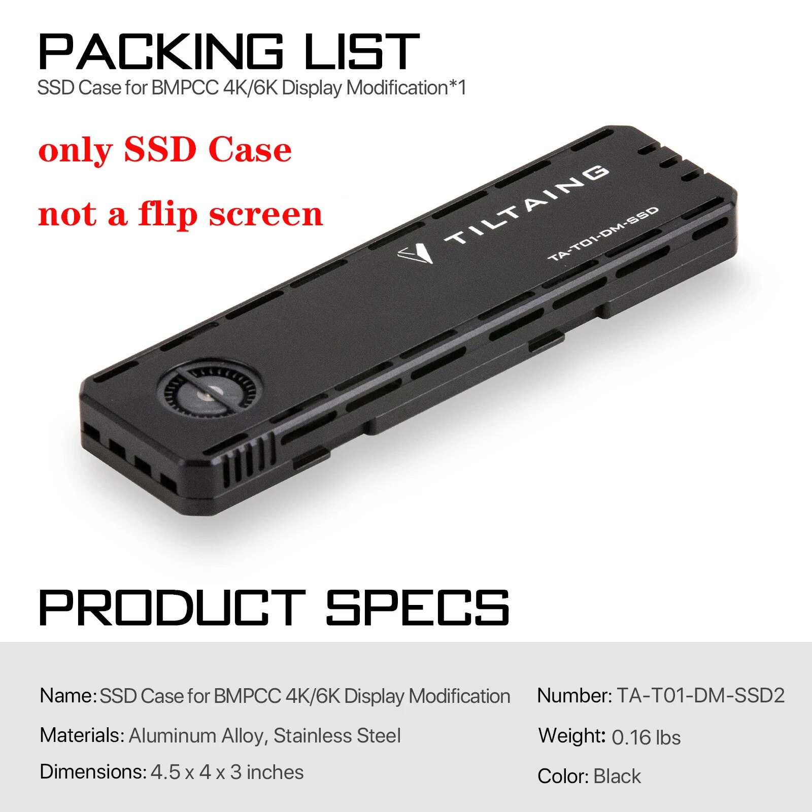 TILTA TA-T01-DM2 フリップスクリーン TA-T01-DM-SSD2 BMPCC 4K 6K