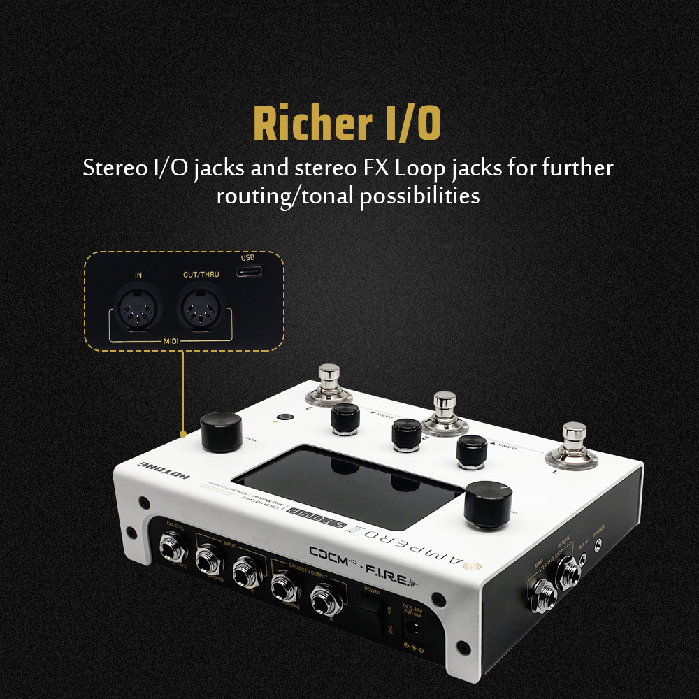 HOTONE Ampero II Stomp Multi-Effects Pedal MP-300 with EU/US Power