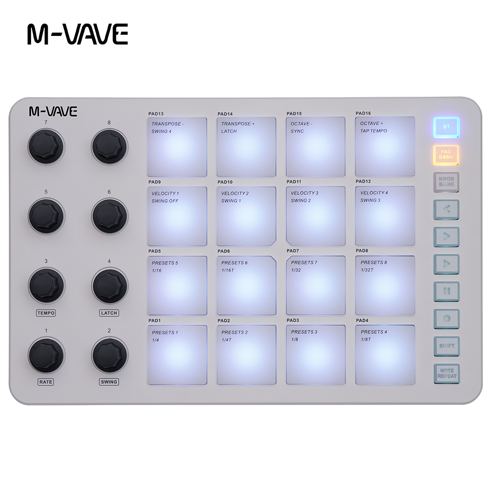 M-VAVE MIDIキーボードコントローラー 充電式USB MIDIキーボード