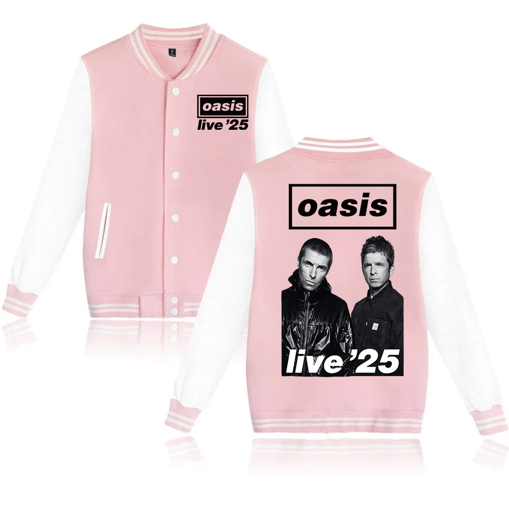 Oasis Live 25 Tour Hoodie Baseball Uniform Jackets Men Women Hip