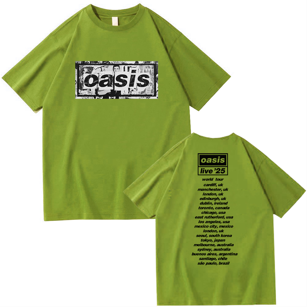 Oasis Reunion Tour 2025 T-shirt Harajuku O-neck Oasis Live 25 Tour