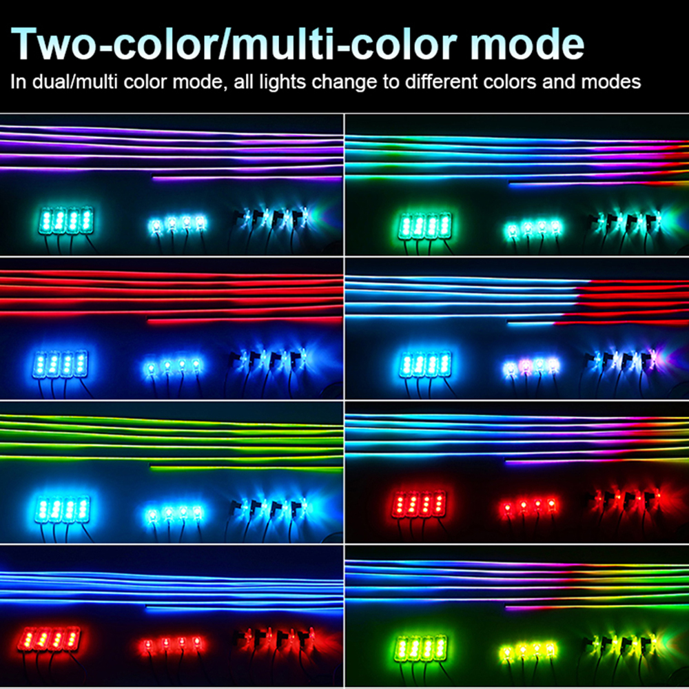 18 in 1 デュアルゾーンシンフォニー LED カーアンビエントライト RGB