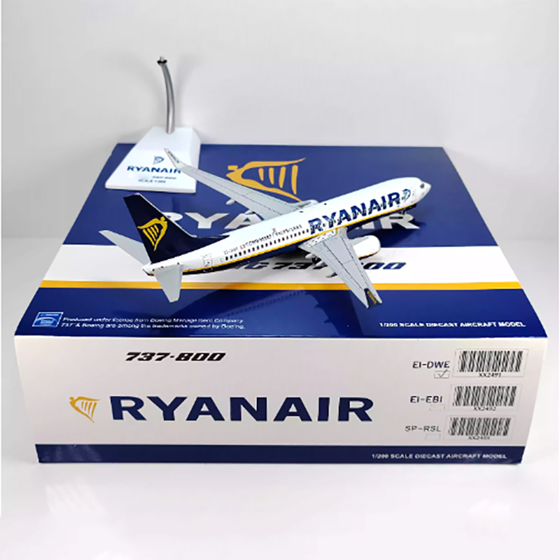 JC Wings Diecast 1:200 Scale Ryanair B737-800 EI-DWE Aircraft