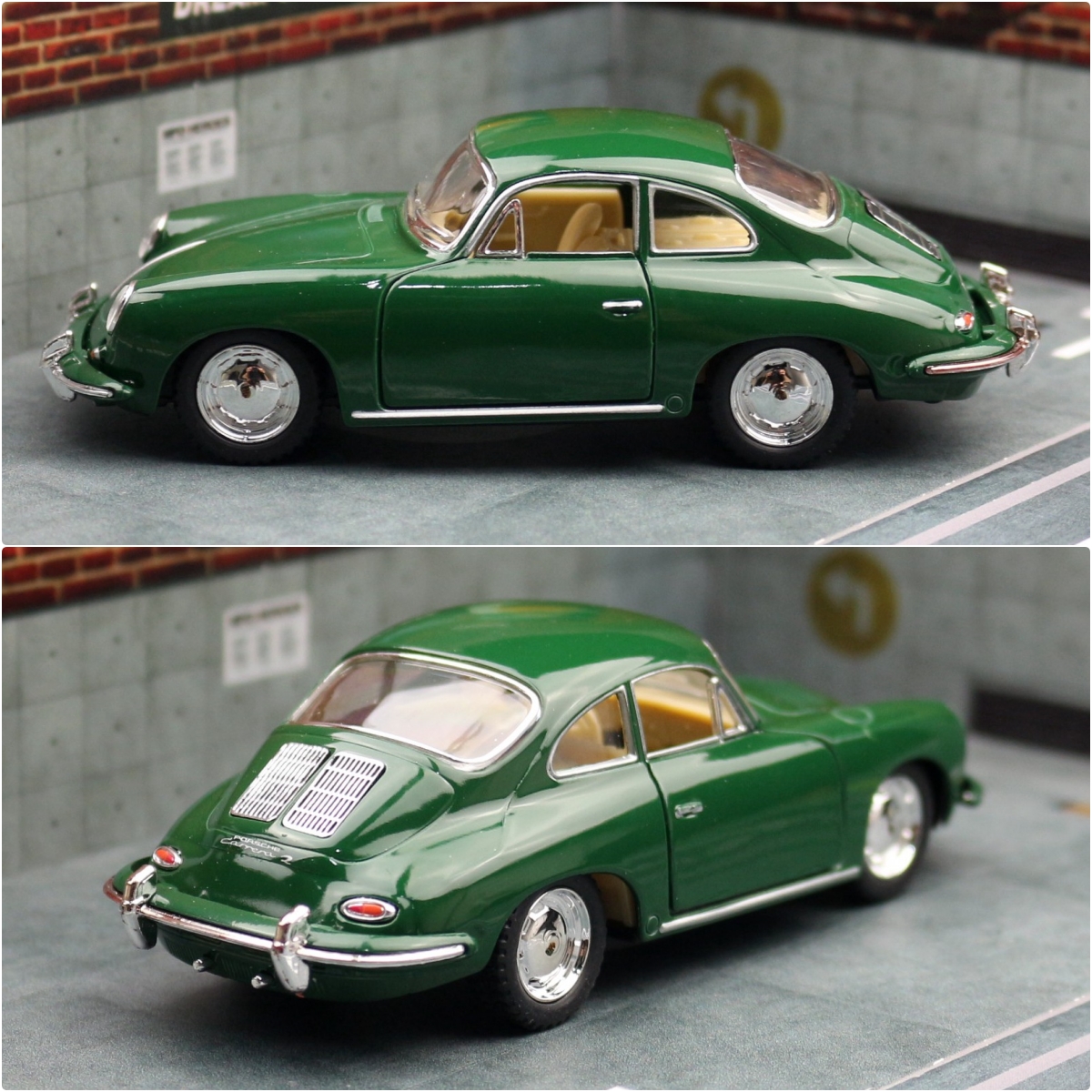 KiNSMART おもちゃの車モデル 1/32 ポルシェ 356 B カレラ 2