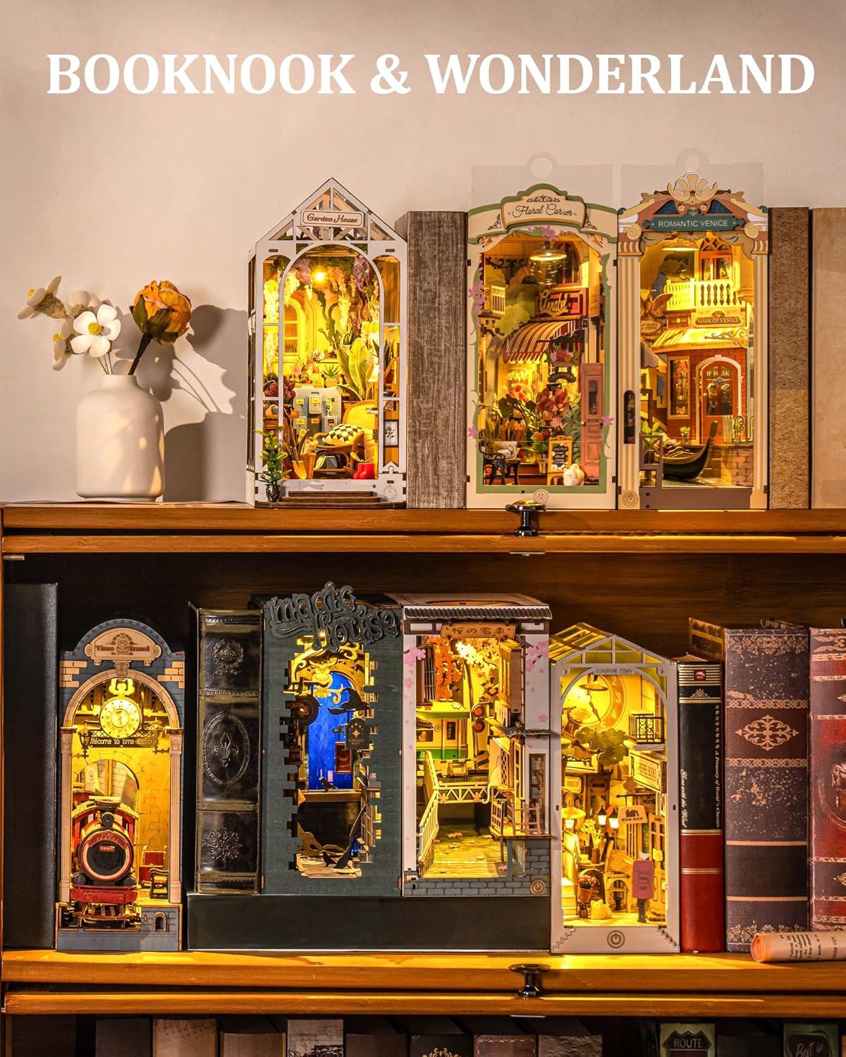 Robotime Book Nook Kits Romantic Venice with LED Lights 3D Wooden