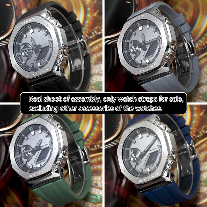 Casioak MOD Kit Fluororubber Strap Watchband Rubber Watch Band For