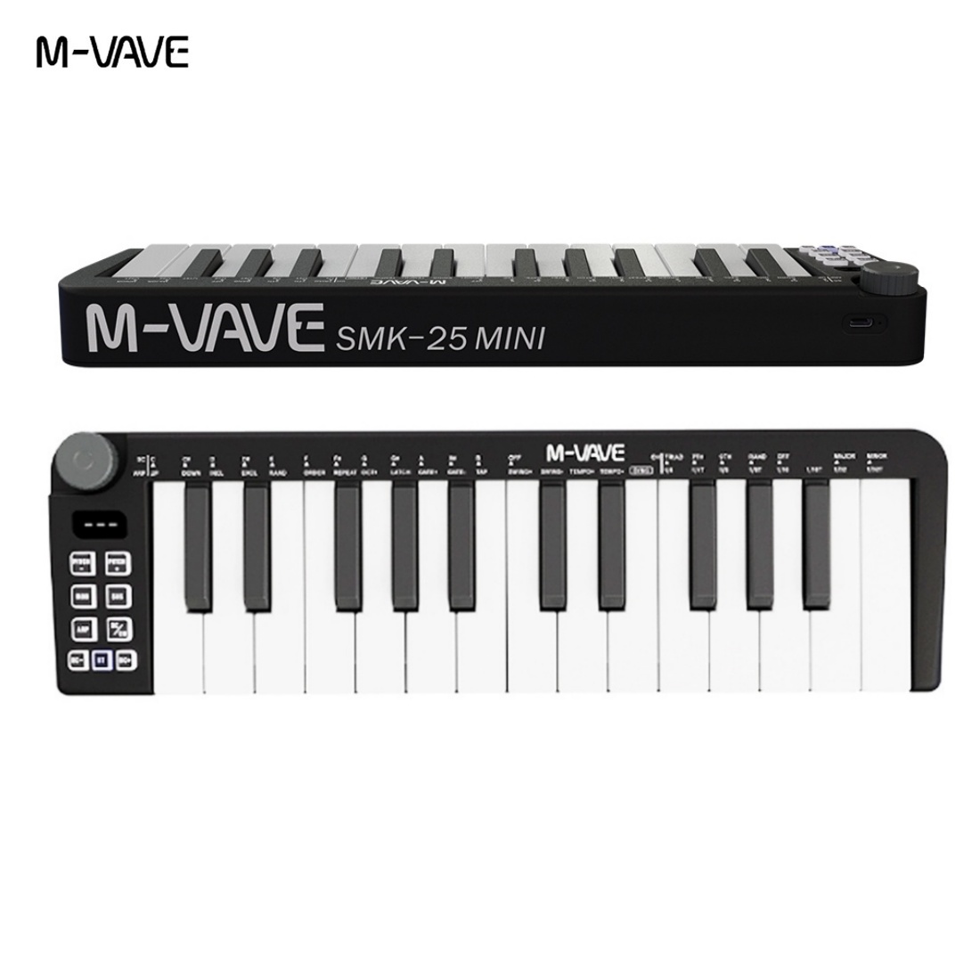 M-VAVE SMK-25 II MIDI パッド コントローラー キーボード USB ミニ 25