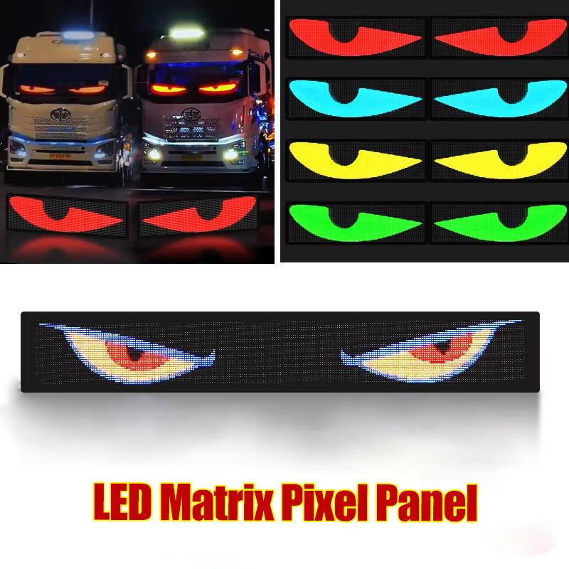 16x96 Truck Eye RGB LED Matrix Pixel Panel Car Sign Animation APP