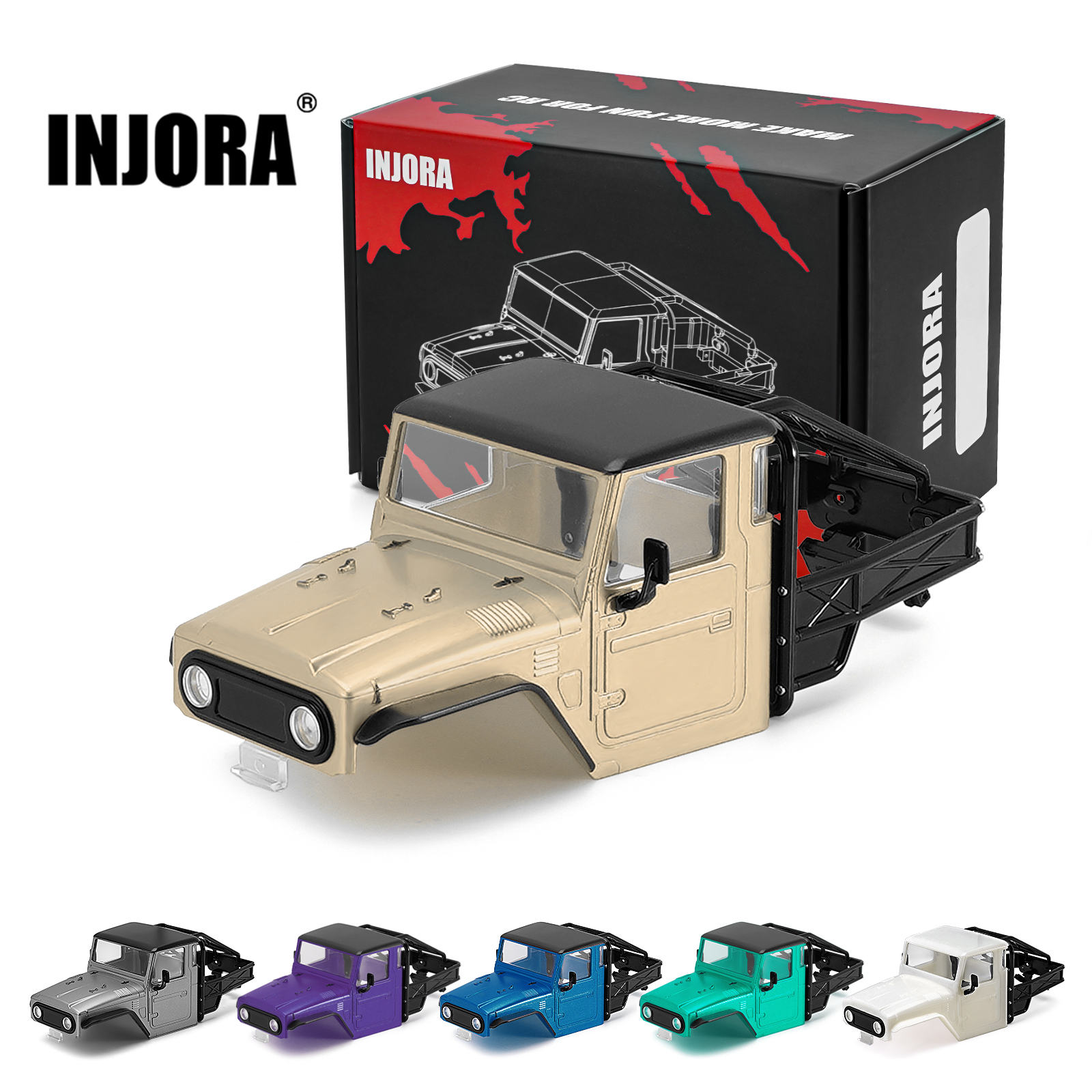 INJORA IR40 ハードボディシェル ケージ付き 1/18 RC クローラー TRX4M