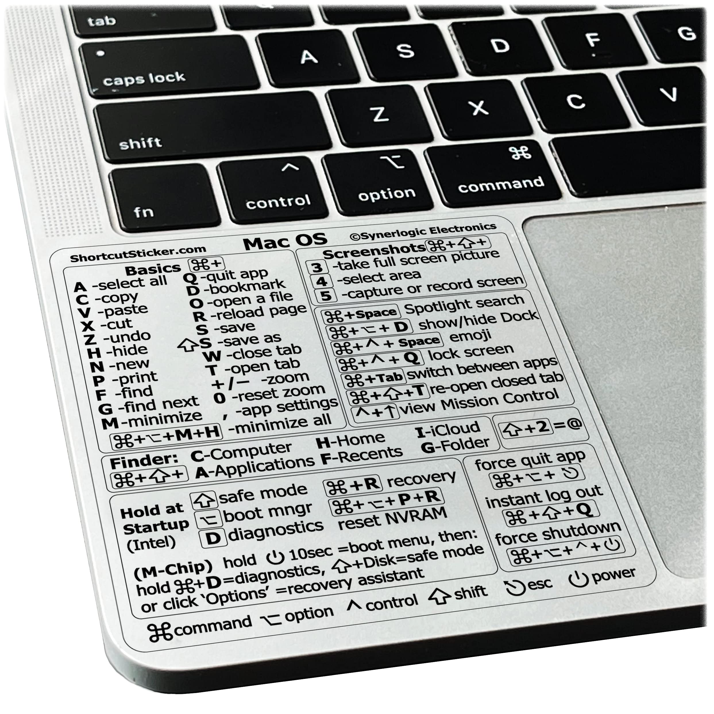 Apple Mac OS システム用ショートカット ステッカー、2023 新しい