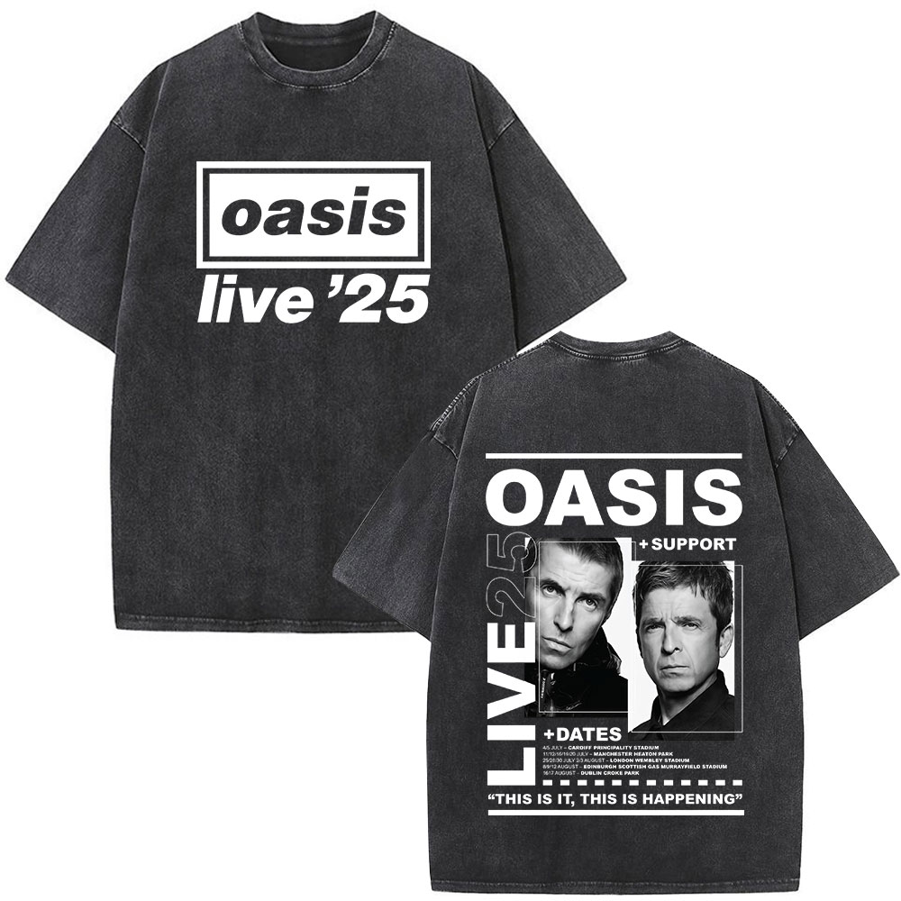 Rock Band O-Oasis Live 25 Tour Don't Look Back in Anger T Shirt