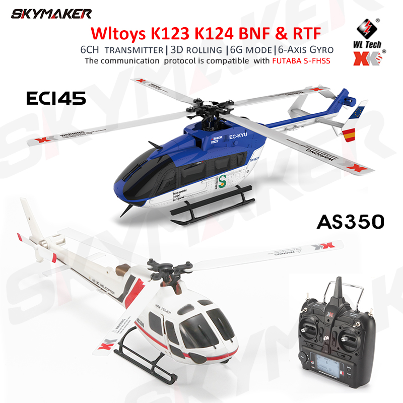 WLtoys XK K123 K124 RC ヘリコプター BNF RTF 2.4 グラム 6CH 3D 6G