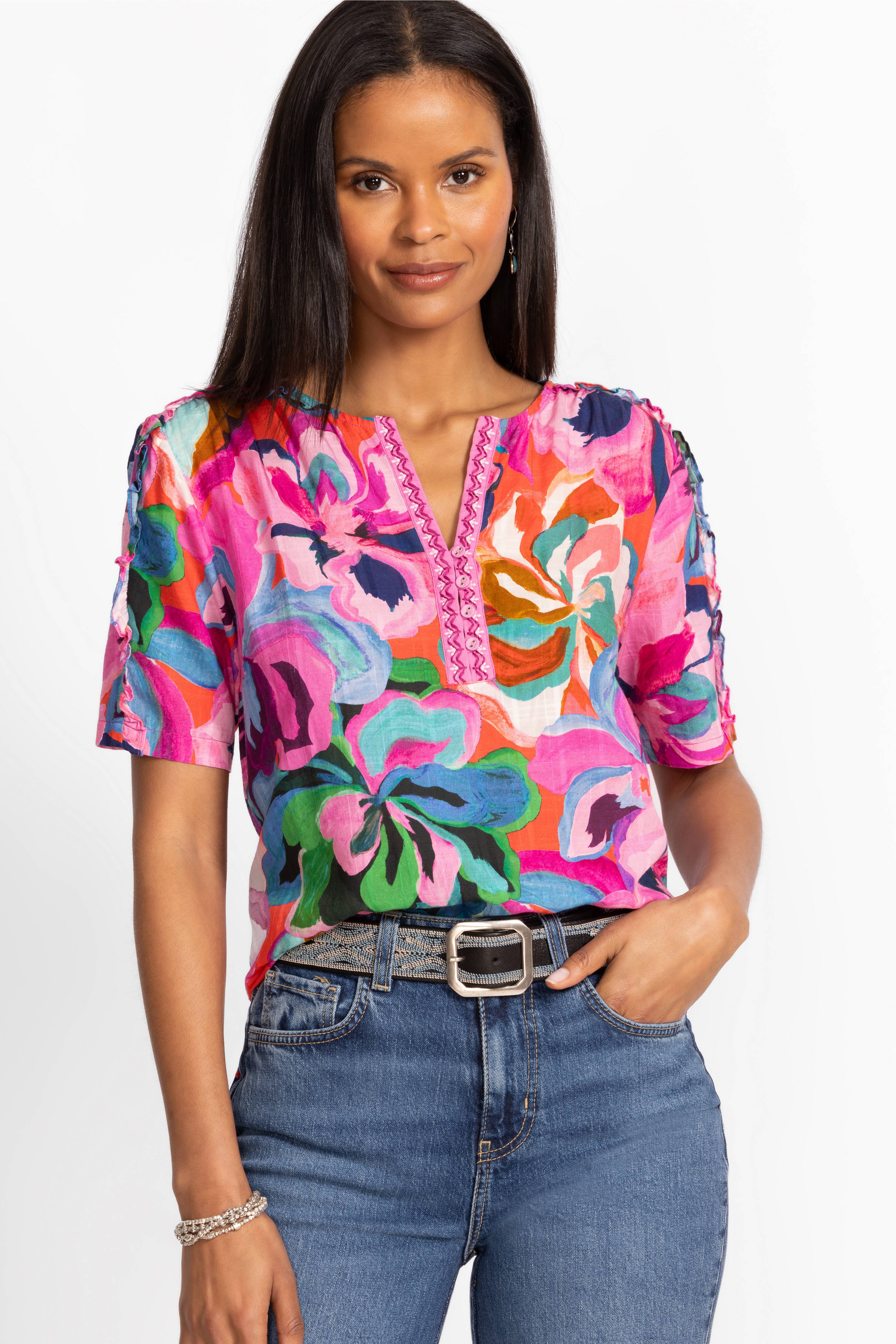 Buy RUFFLE SEAM TOP | Johnny Was