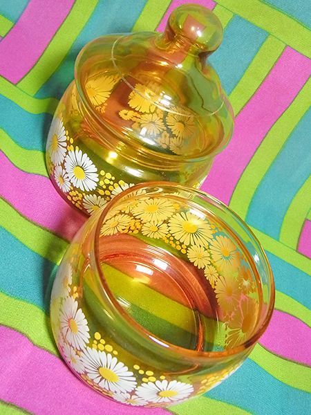 昭和レトロ あめや瓶 キャンディポット ガラス 蓋付き 2個セット 昭和