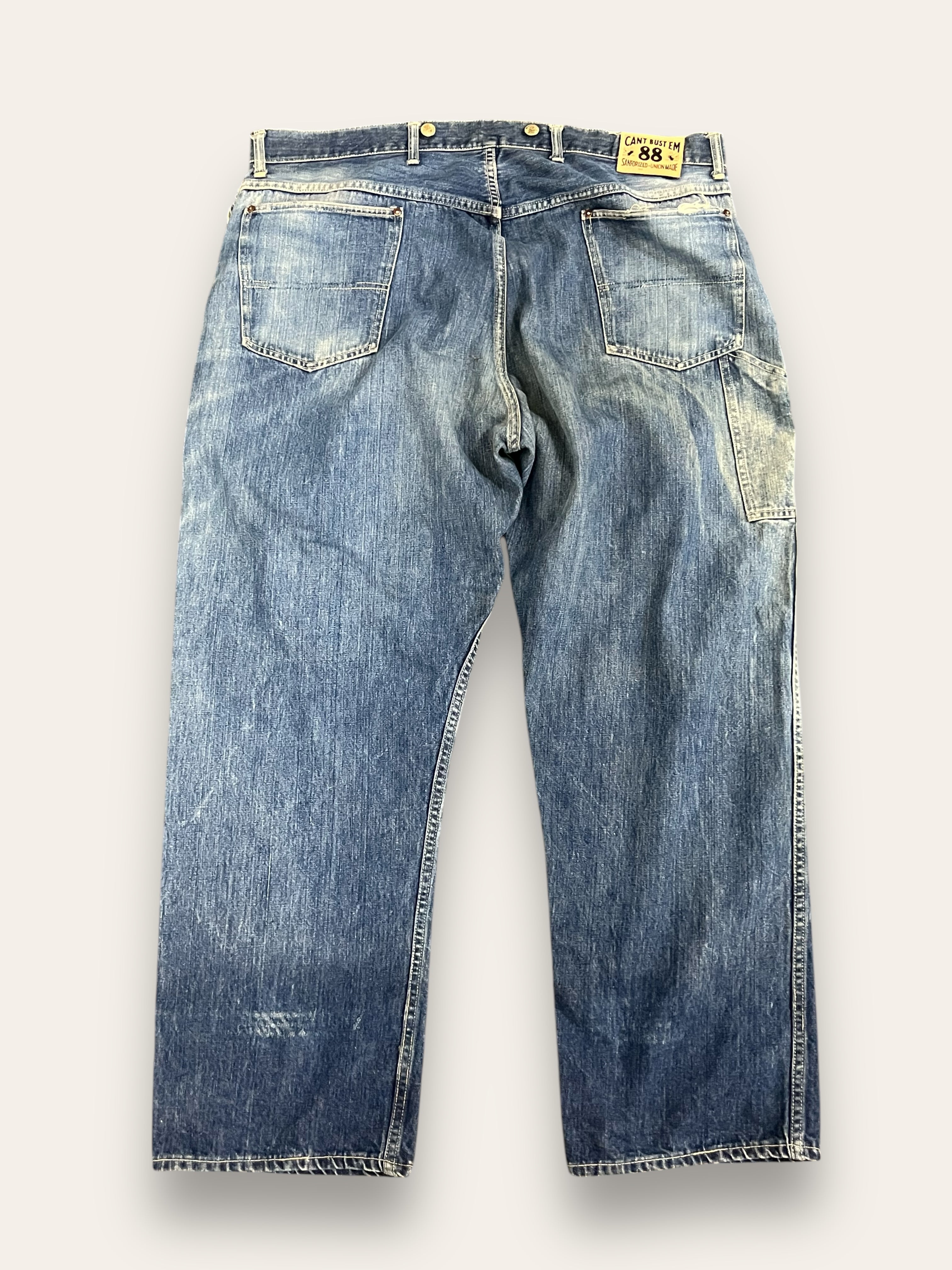 Vintage 1960's Can't Bust Em Denim Painted Pants W: 42 – Afterlife
