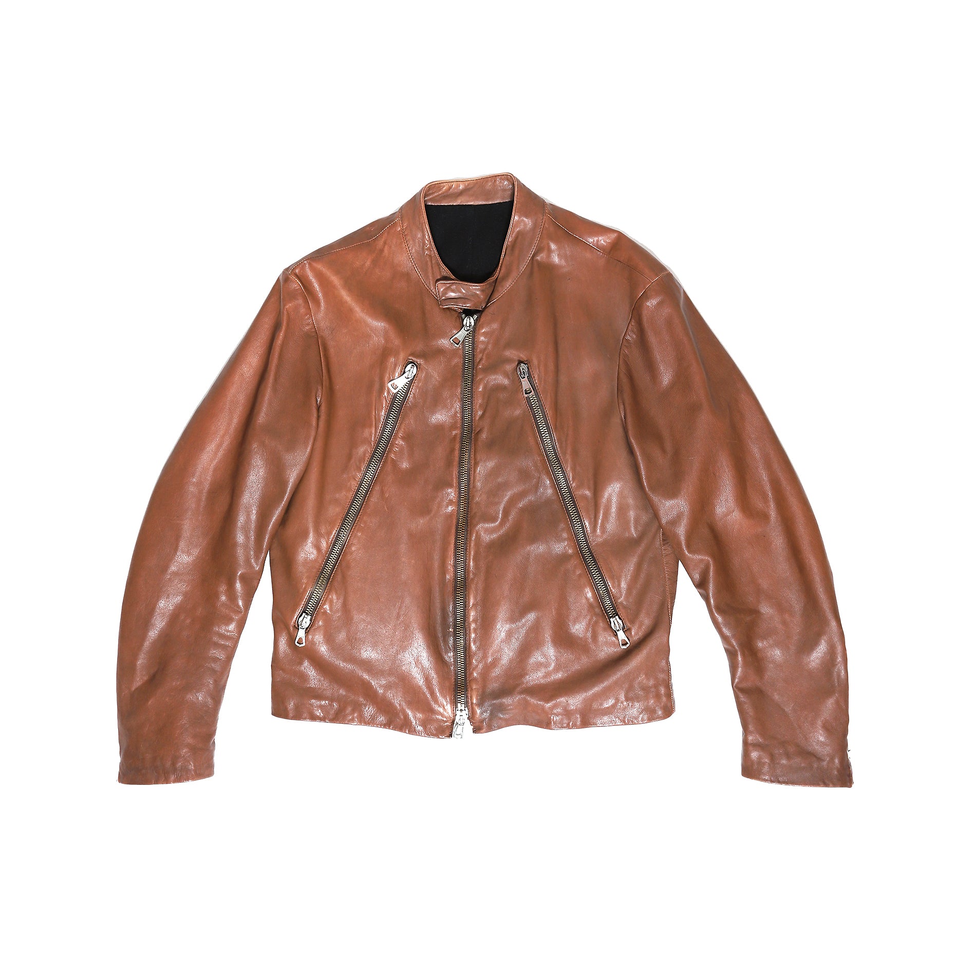 Maison Martin Margiela AW04 5 Zip Leather Jacket - Ākaibu Store