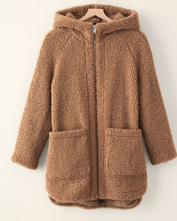 Andrew Marc Faux-Sherpa Hooded Duffle Coat | Garnet Hill