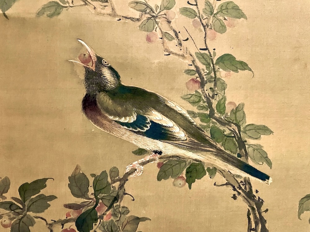 宋紫石「花鳥図」 絹本 着色 長崎派 江戸絵画 / Sō Shiseki “Birds