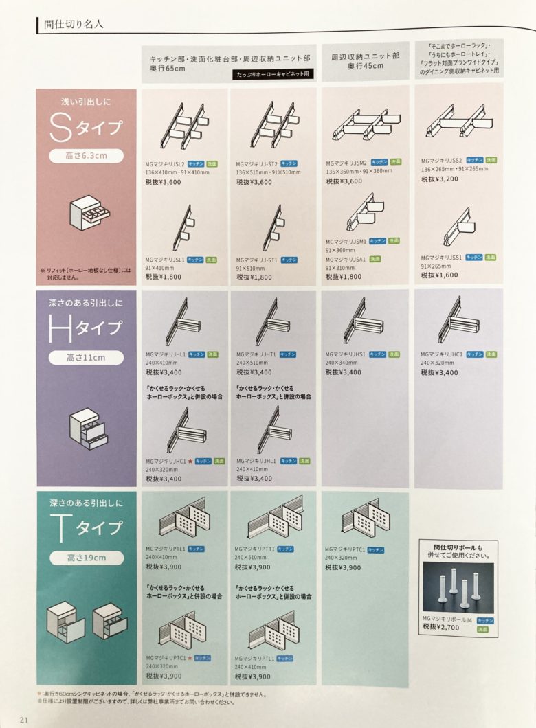 タカラスタンダード】「間仕切り名人」など注文してみた！＋注文方法