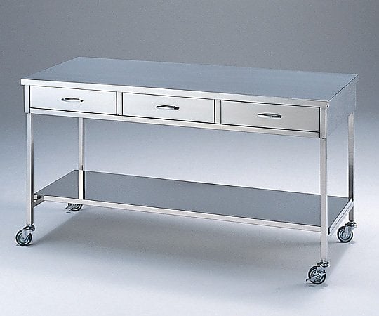 0-4592-03 ステンレス作業台(引出し付) 1500×600×800mm A-1500 【AXEL