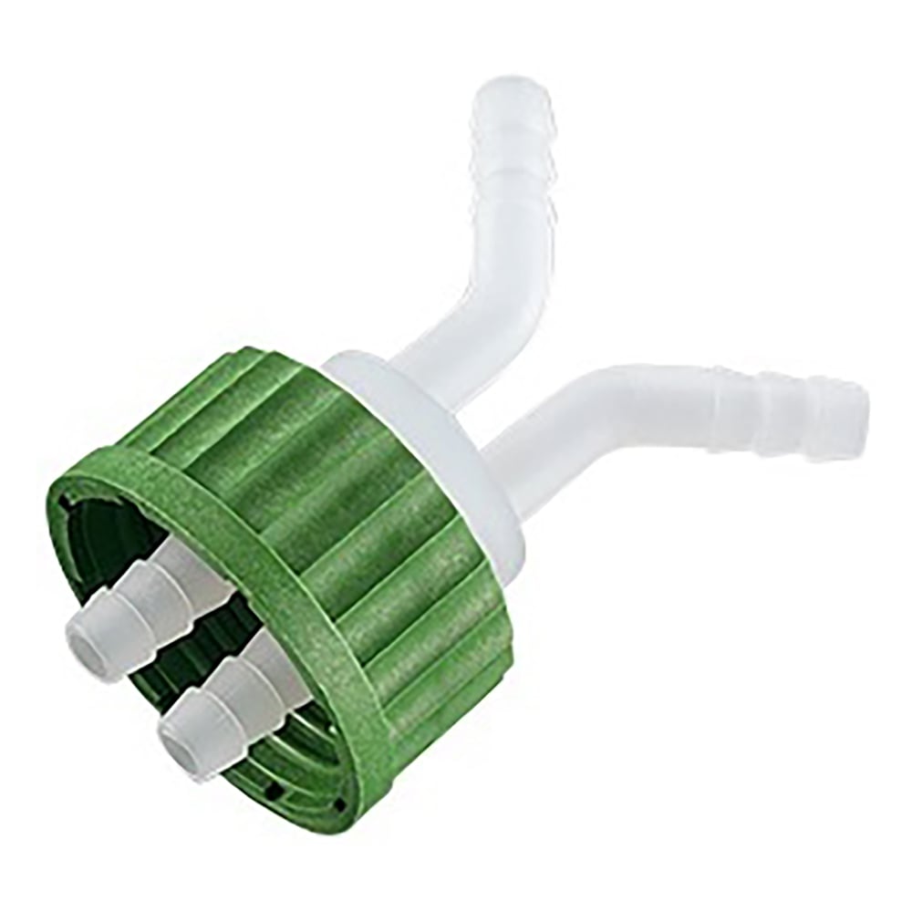 1-7395-03 ねじ口瓶用キャップ(軟質チューブ用・GL45用) 2ポート