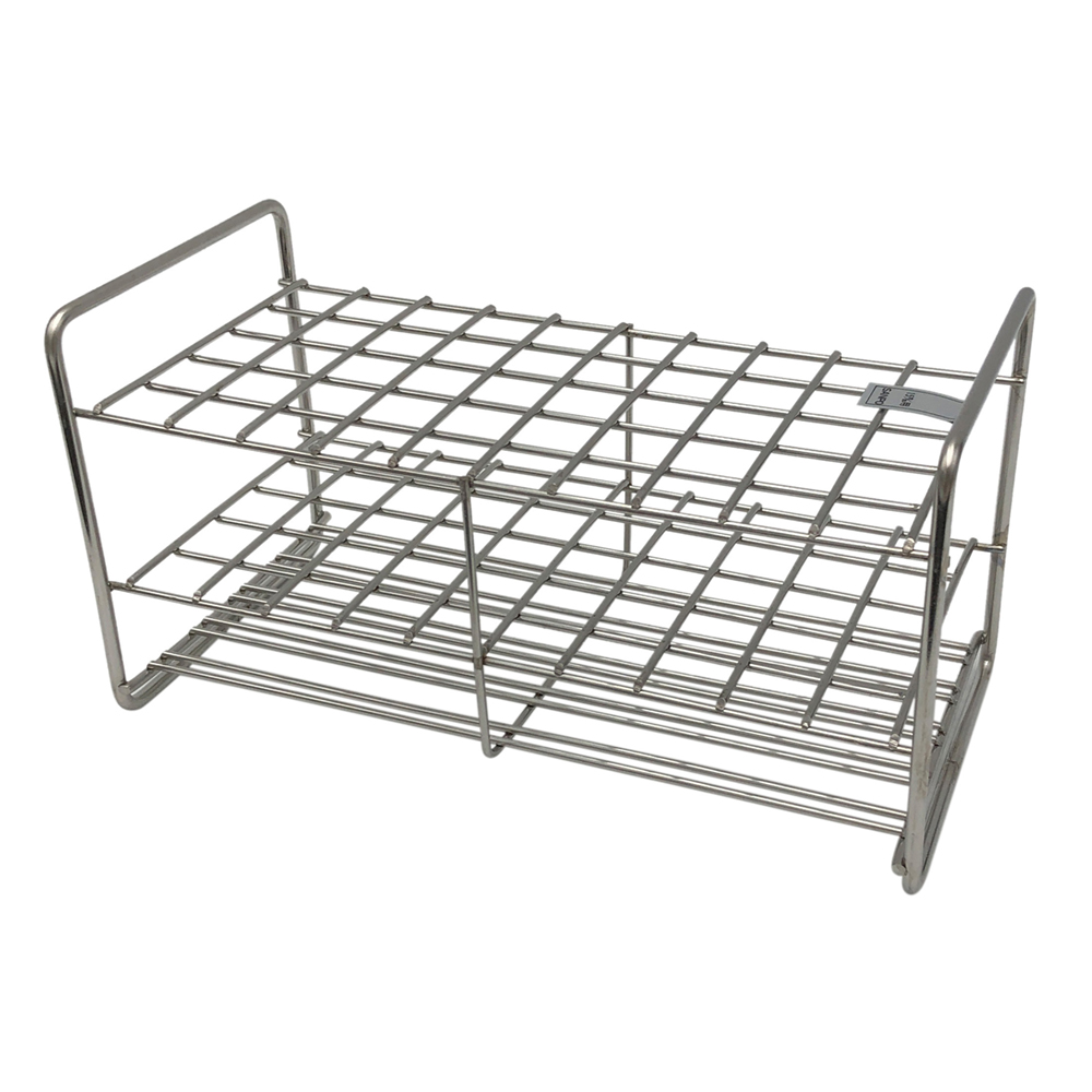 2-9502-19 ステンレス試験管立 配列：5×10 サイズ：□17mm 15‐50H