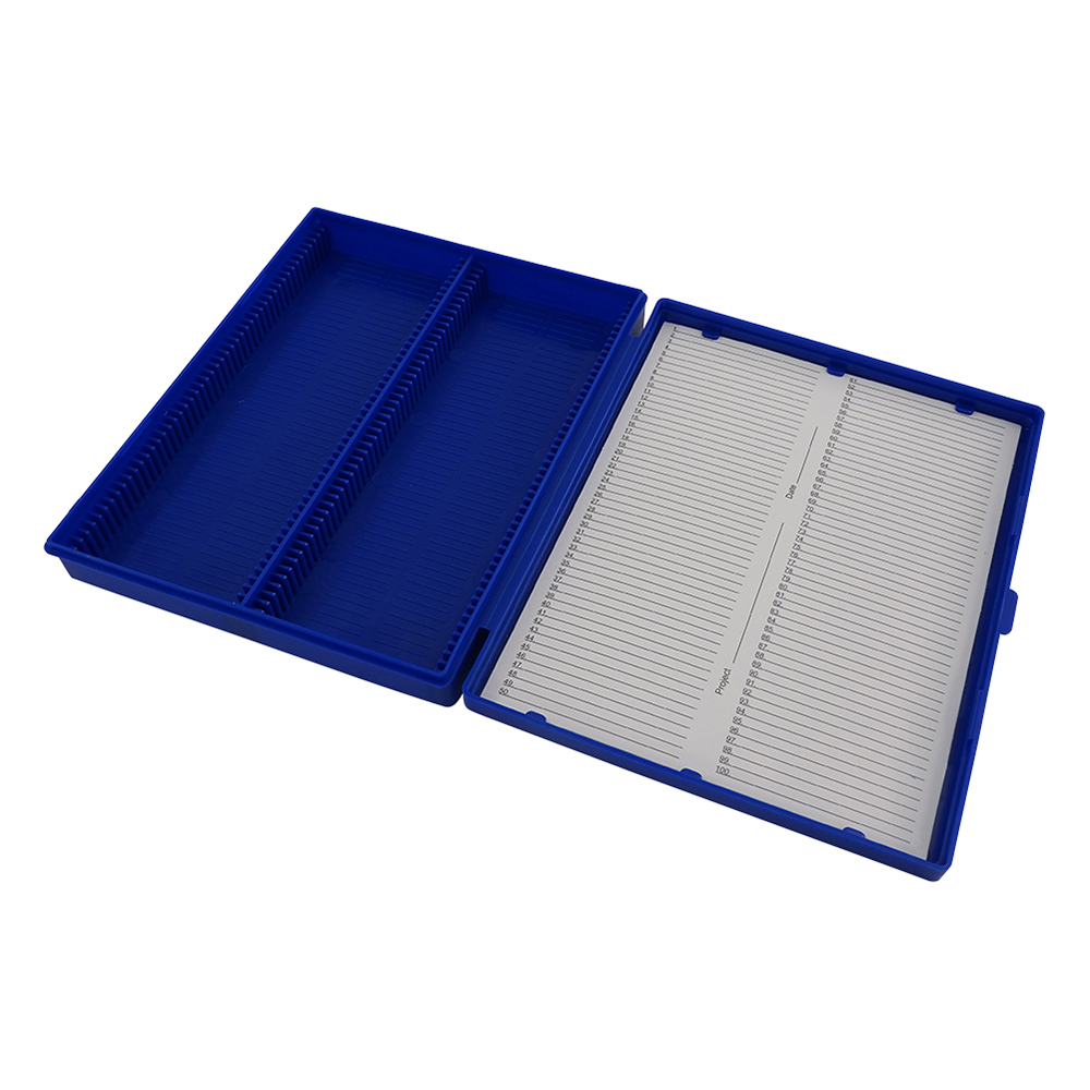 3-288-02 顕微鏡スライドボックス 青 82024-608 【AXEL】 アズワン