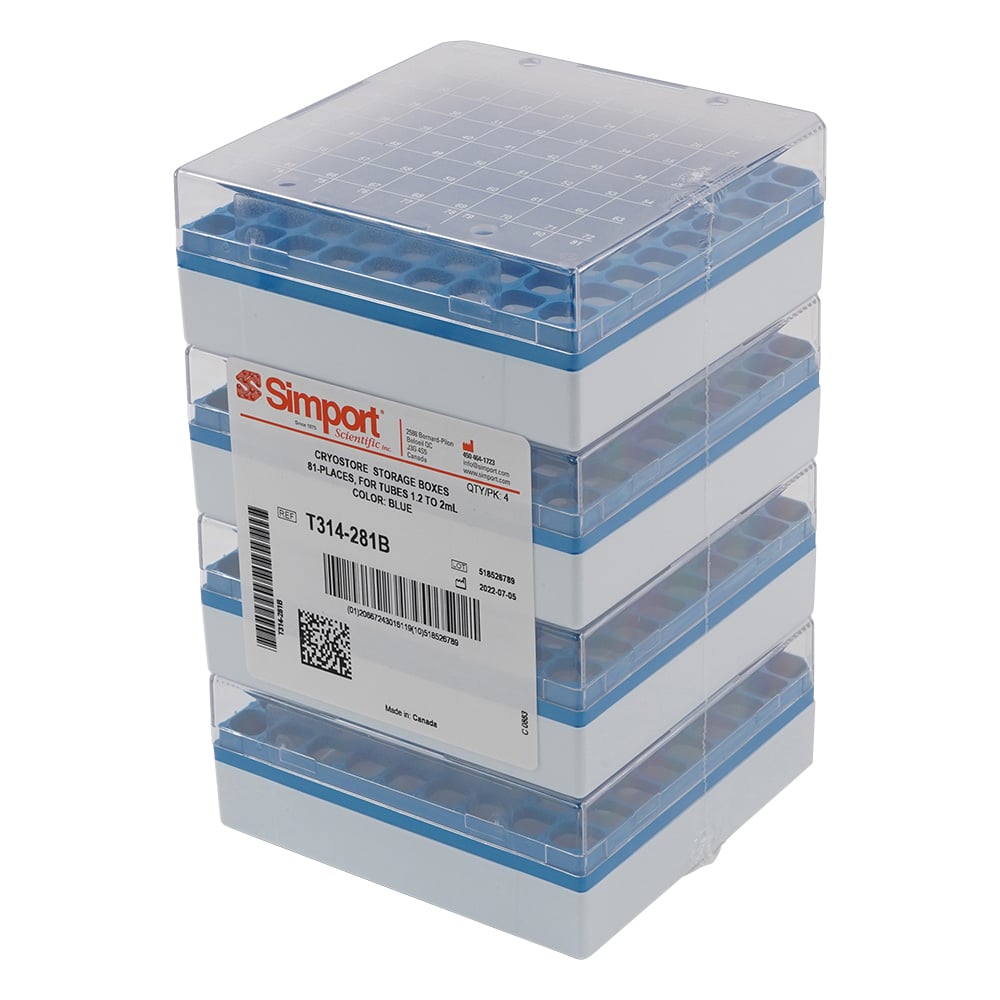 3-8636-01 クライオストレージボックス Cryostore（TM） 青 4個入 T314