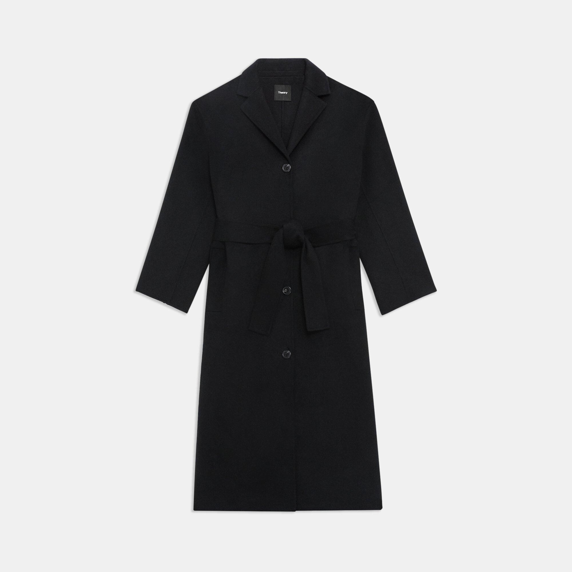 Double-Face Wool-Cashmere Belted Coat | Theory
