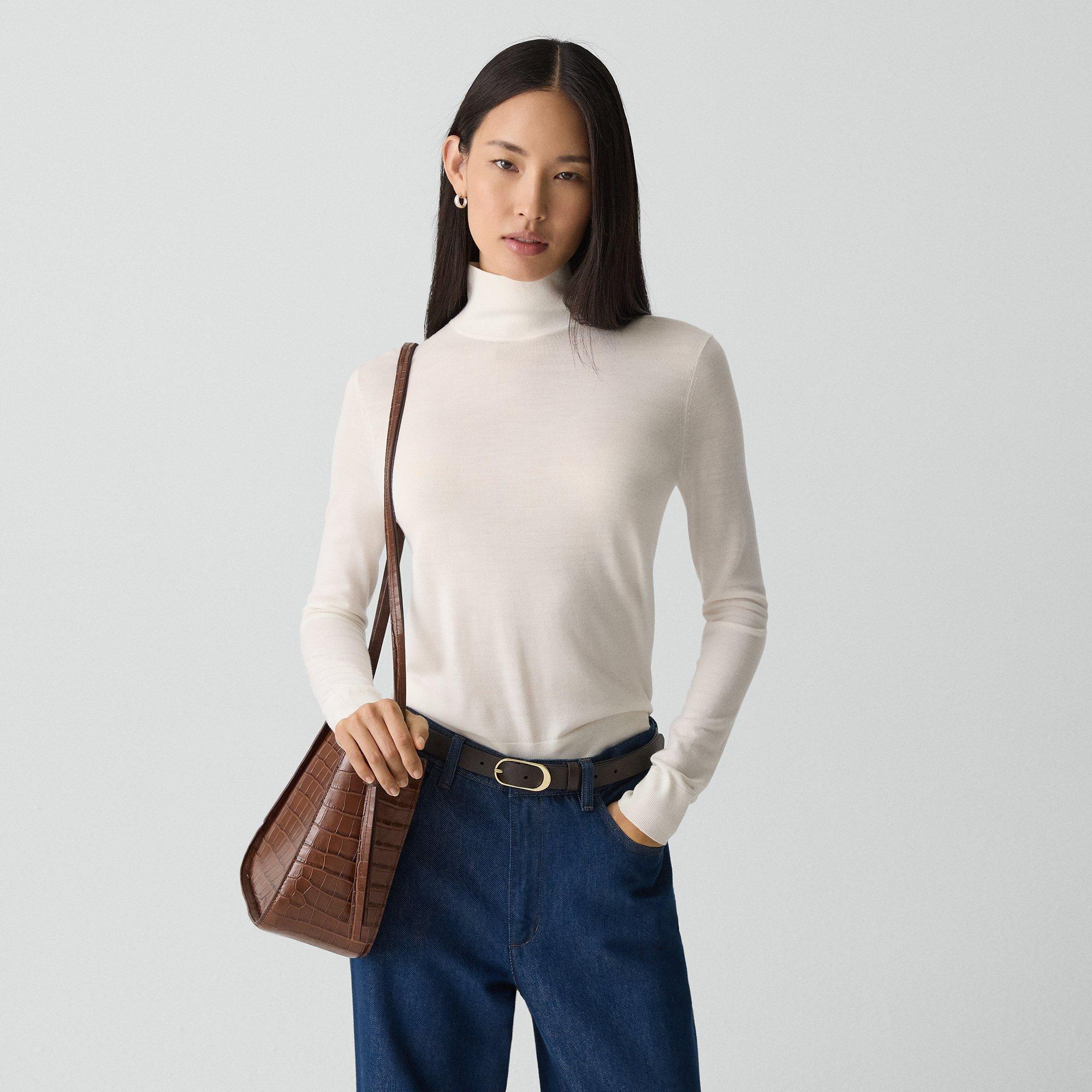 Turtleneck Sweater in Regal Wool in New Ivory | Women's Fine